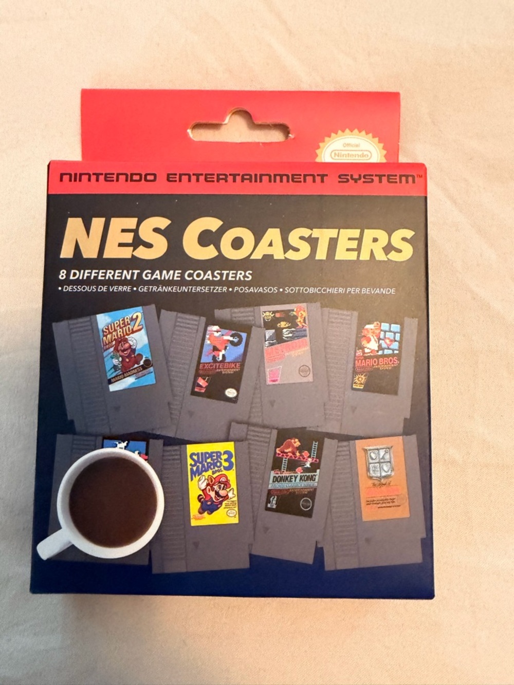 Nintendo NES Coasters – Black, Red & Yellow Retro Cartridge Set